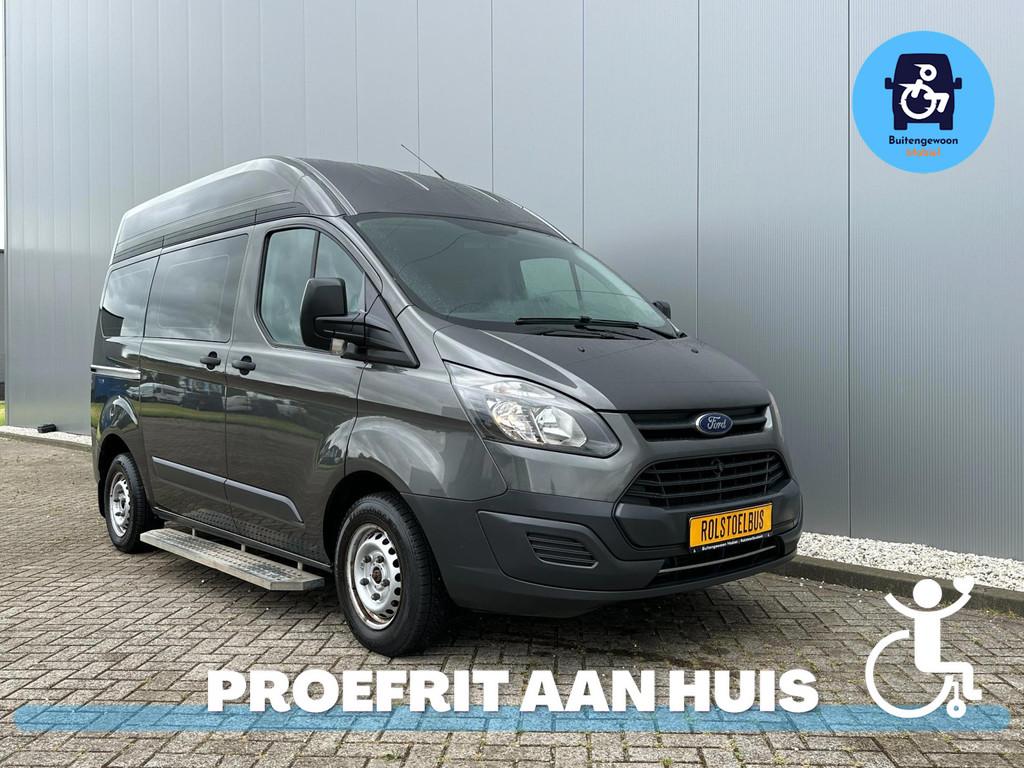 Ford Transit Custom Rolstoelbus (Airco) 2017 Invalide bus, Auto's, Voorwielaandrijving, 12 maanden, Stof, Zwart