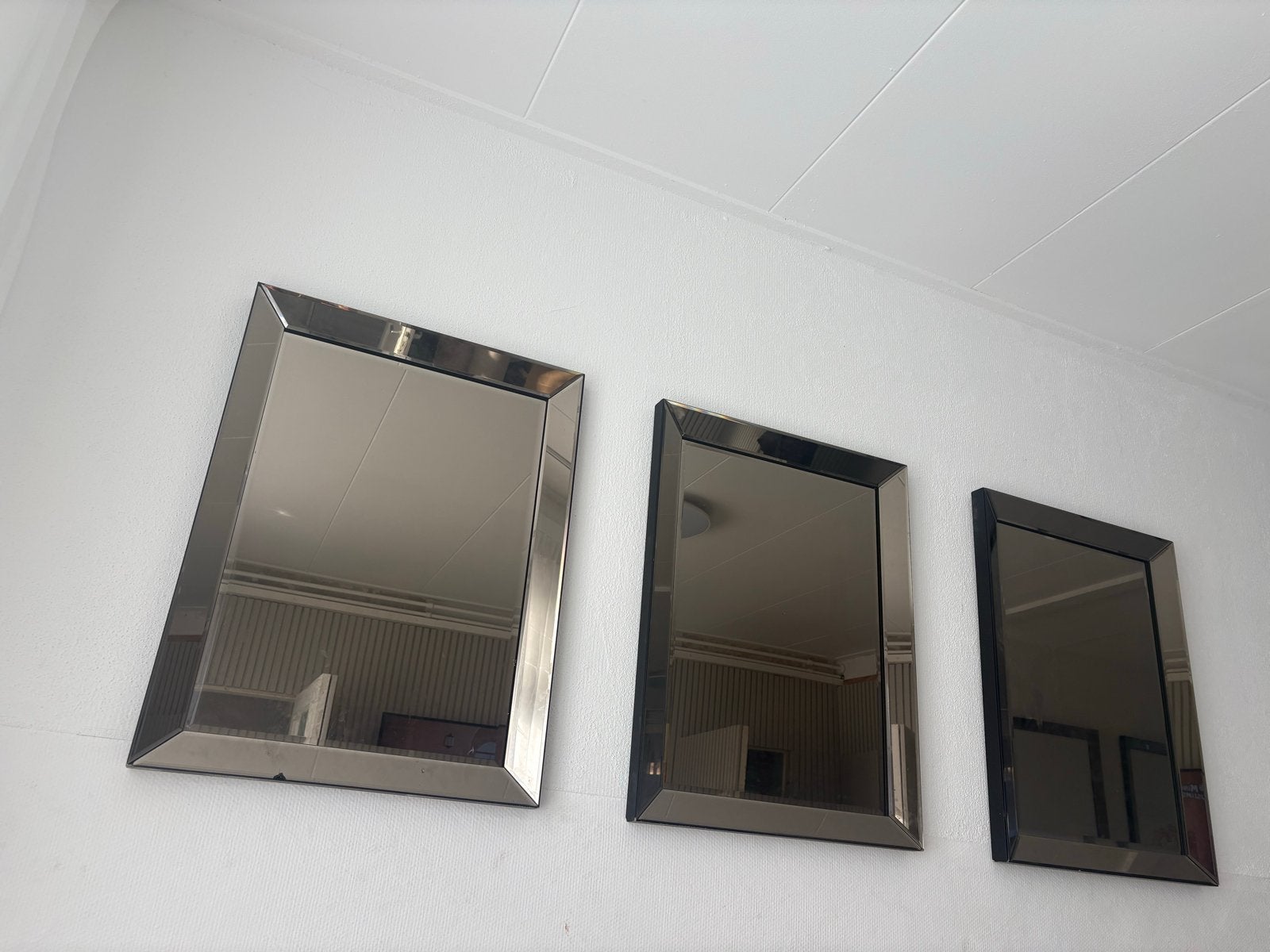 3 bronzen Erik Kuster spiegels, Huis en Inrichting, 100 tot 150 cm, Ophalen of Verzenden, Zo goed als nieuw, Rechthoekig