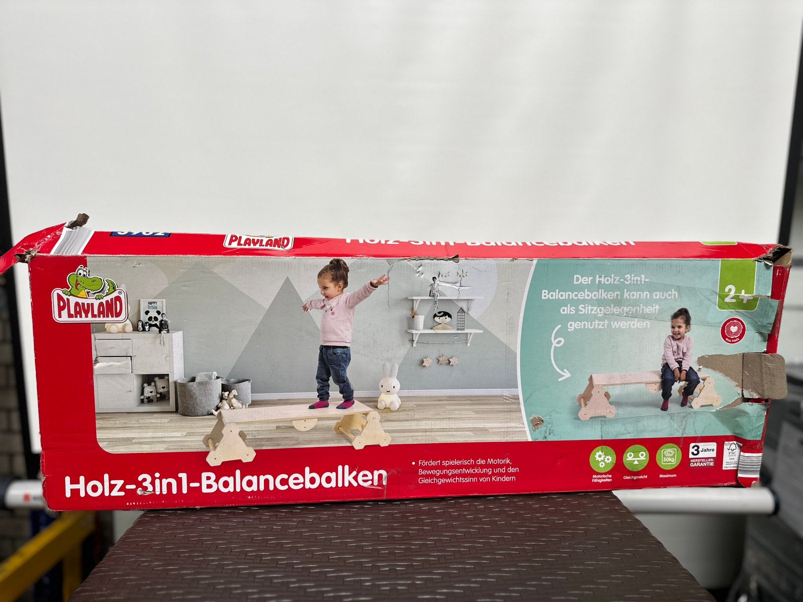 Playland Houten 3-in-1 Balanceerbalk voor Kinderen, -, -, Overige typen, Nieuw