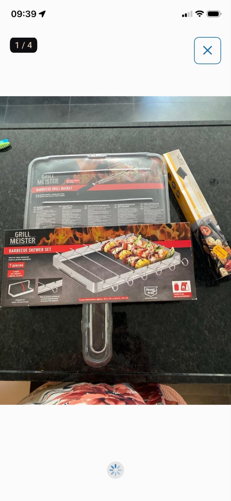 BBQ Grill Meister set: spiesjes, mand en grillmat, Tuin en Terras, Ophalen of Verzenden, Nieuw