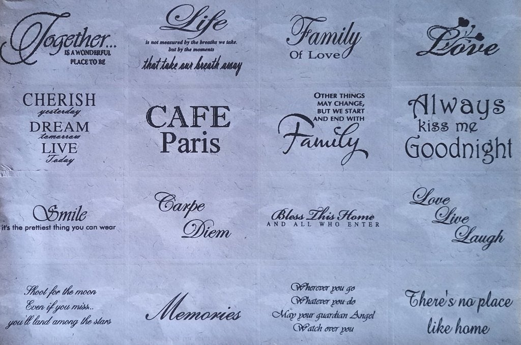 SCRAPBOOK nieuwe A4 vellen QUOTES & Gezegdes uit Engeland, Ophalen of Verzenden, Nieuw, Versiering of Embellishment, Overige merken