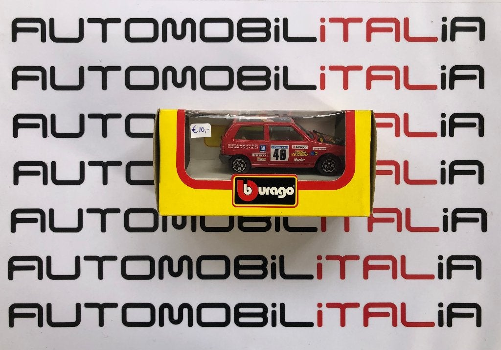 Fiat Uno # 40 rosso Bburago 1:43, Ophalen of Verzenden, Nieuw, Auto, Overige merken