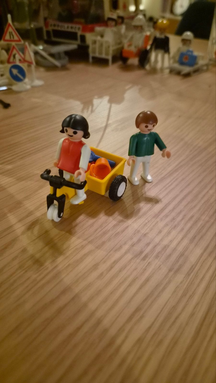 Playmobil kinderen met driewieler en kar, Ophalen of Verzenden, Gebruikt, Jongen of Meisje