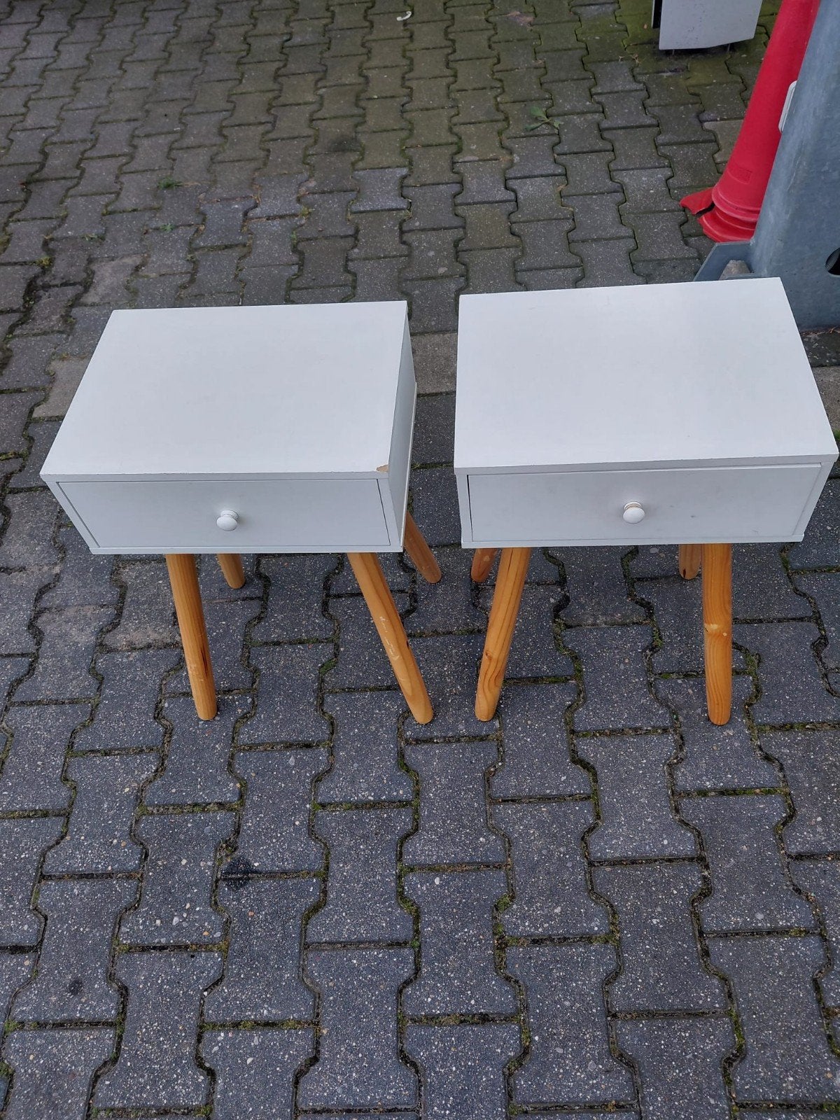 2 nachtkastjes, Huis en Inrichting, Slaapkamer | Nachtkastjes, Ophalen, Gebruikt, Minder dan 45 cm