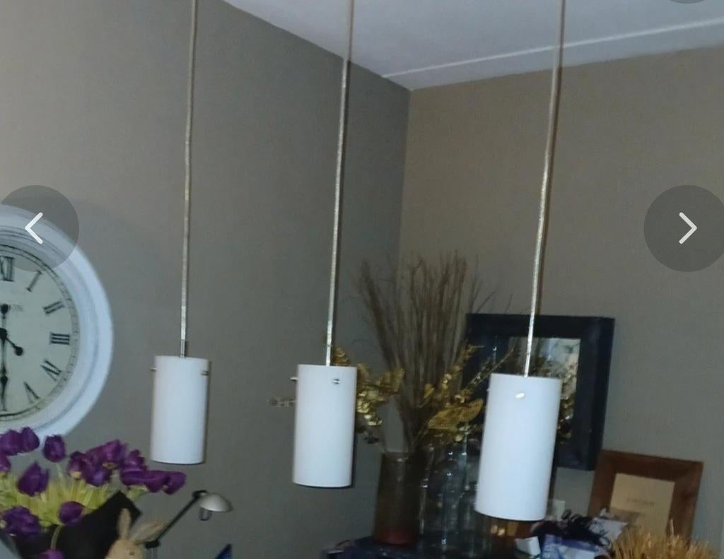 Set van 3 hanglampen, Ophalen, Gebruikt, Overige materialen, Modern