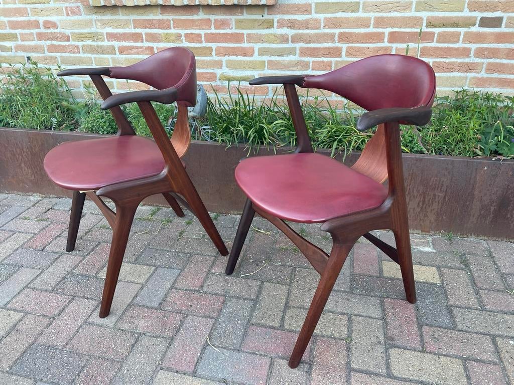 Vintage stoelen,mid century,louis van teeffelen,stoelen, Huis en Inrichting, Ophalen, Twee, Overige kleuren, Zo goed als nieuw