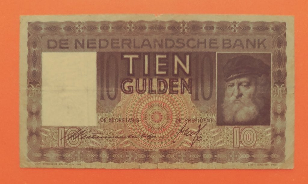 Bankbiljet 10 gulden 1939 Grijsaard, cat. PL36.b2, Verzenden, 10 gulden, Los biljet