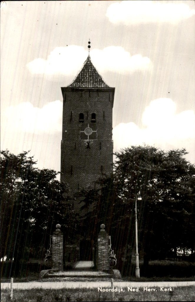 Noorddijk - Ned. Herv. Kerk - Toren, Ophalen of Verzenden, 1940 tot 1960, Ongelopen, Groningen