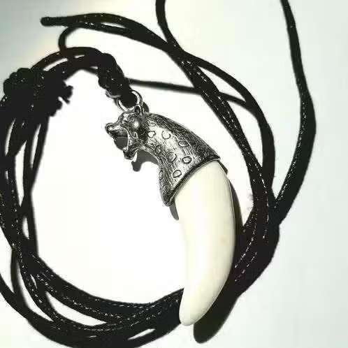Herenketting Tand hanger aan verstelbare koordketting, Sieraden, Tassen en Uiterlijk, Kettingen, Overige materialen, Verstelbaar