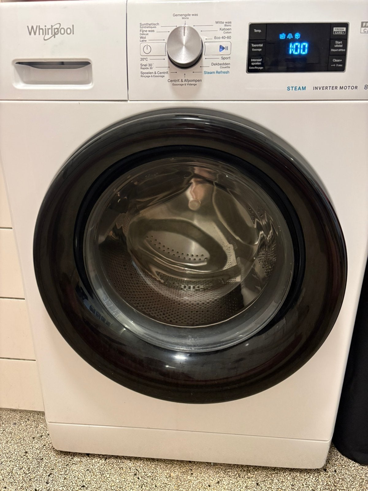 wasmachine whirlpool garantie in hele goede staat, Ophalen, Zo goed als nieuw, 85 tot 90 cm, 1200 tot 1600 toeren