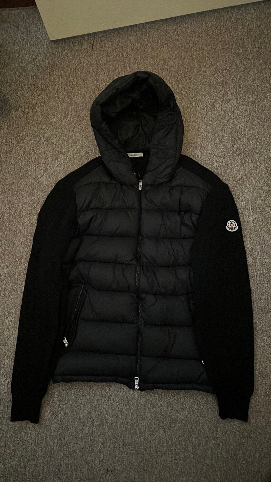 Zwarte Moncler Cardigan Maat M, Ophalen, Zo goed als nieuw, Zwart
