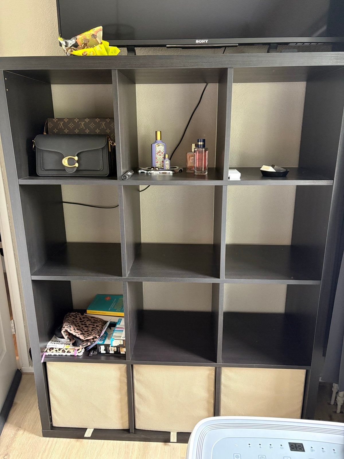 IKEA Kallax Kast - zwart Vakkenkast, Huis en Inrichting, Ophalen, Met plank(en), Gebruikt, 150 tot 200 cm