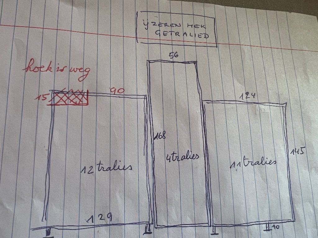 Te koop: IJzeren hek met deur, Ophalen, Met poort, Gebruikt, Spijlenhekwerk