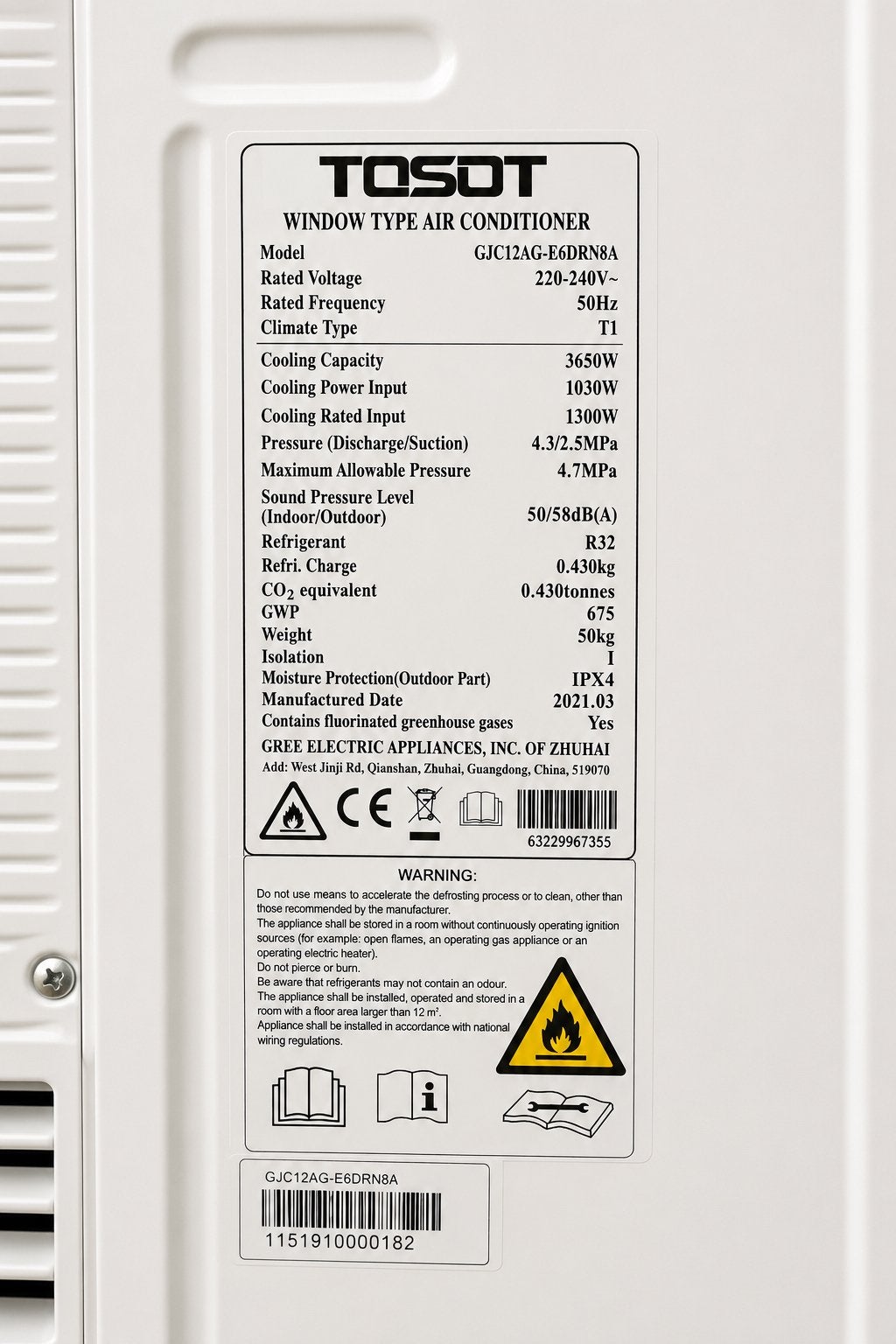 Airco 12.500 BTU Ijskoud Nieuw in doos, Witgoed en Apparatuur, Airco's, Nieuw, 3 snelheden of meer, Ophalen of Verzenden, 100 m³ of groter