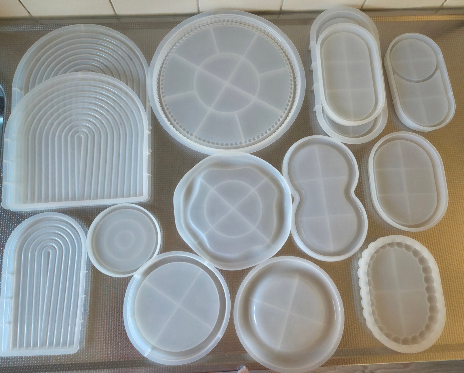 Diverse siliconen mallen voor epoxy gips en knutselprojecten, Ophalen, Gebruikt, Overige thema's, Kunststof