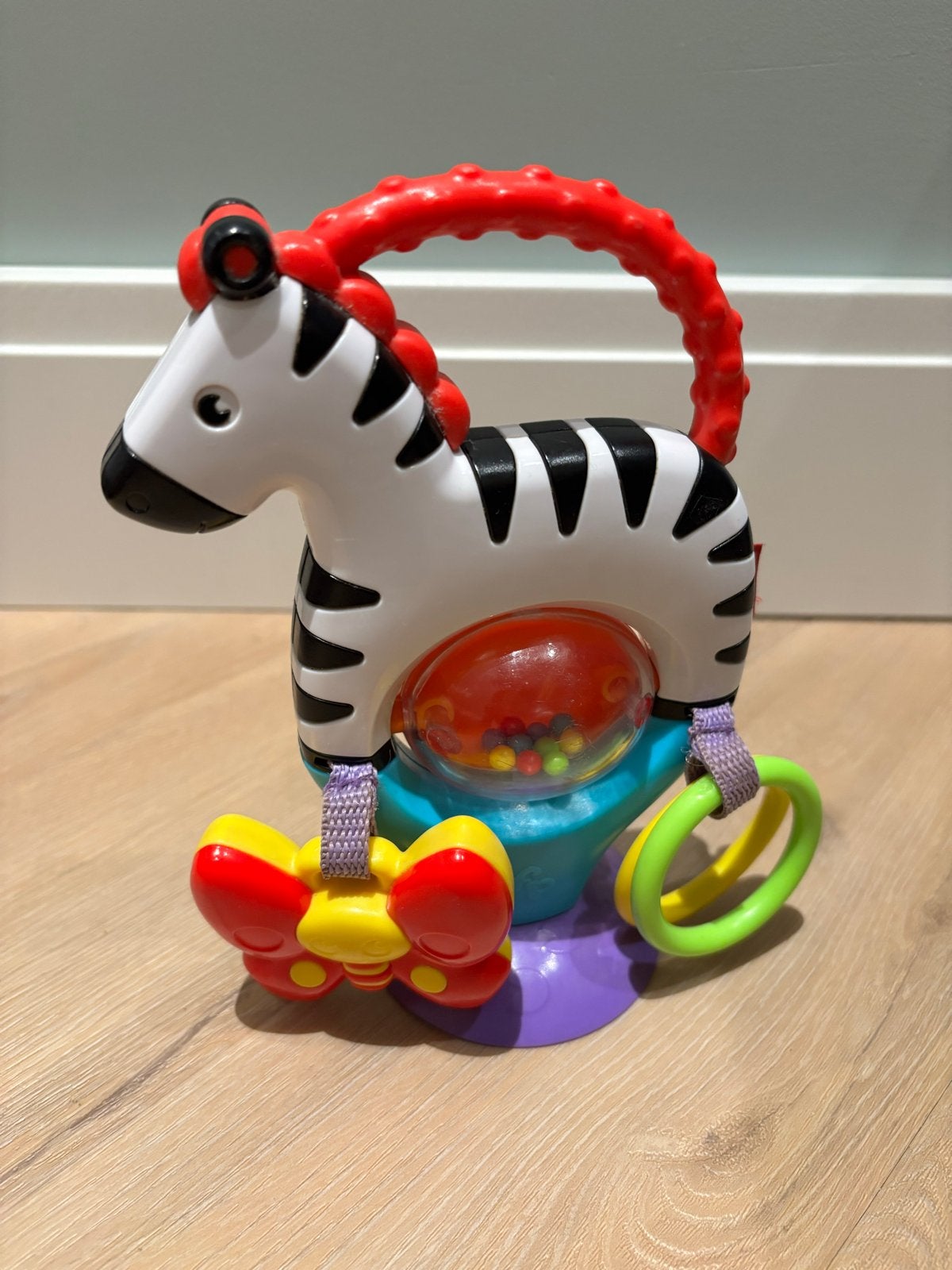 Fisher-Price Zebra Rammelaar met Bijtringen, Ophalen, Gebruikt, Rammelaar, Met geluid