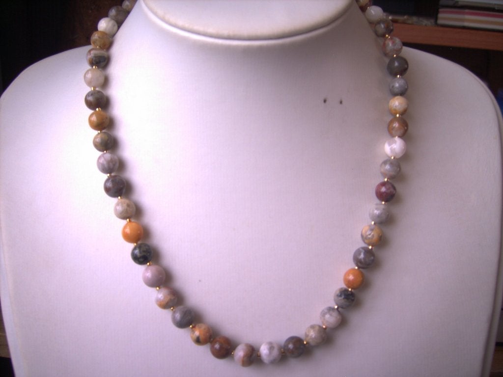 Een mooie Bonte Agaat edelstenen ketting, Verzenden, Overige materialen, Ketting, Met edelsteen