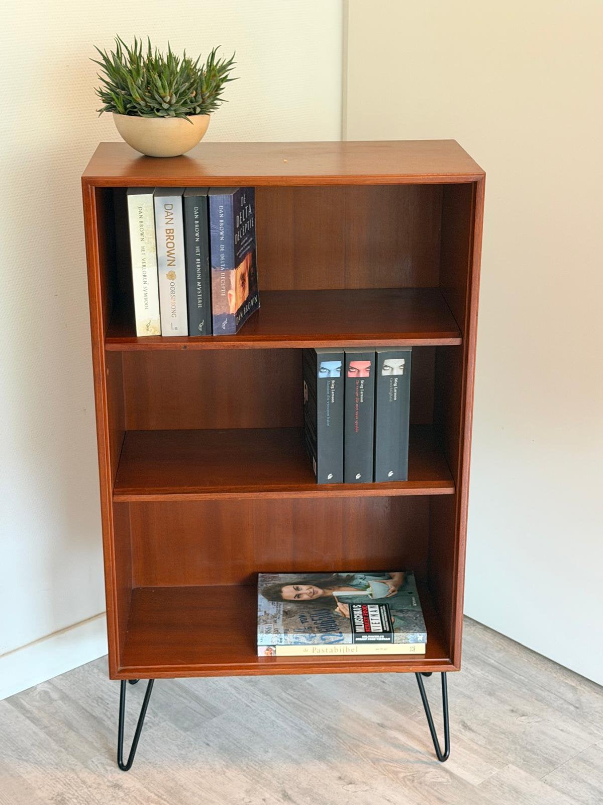 Vintage Formule Kempkes boekenkast | wandkast | vakkenkast, Huis en Inrichting, Met plank(en), Gebruikt, Teakhout, 100 tot 150 cm