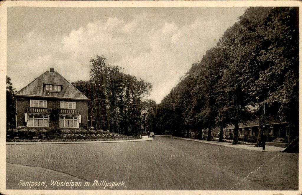 Santpoort - Wüstelaan - Philipspark, Ophalen of Verzenden, 1920 tot 1940, Gelopen, Noord-Holland