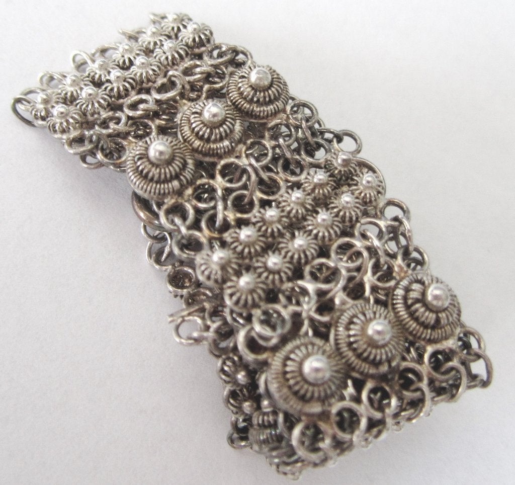 925 zilveren Hollandse stijl Zeeuwse knop Armband , Antiek, Ophalen, Zilver, Armband