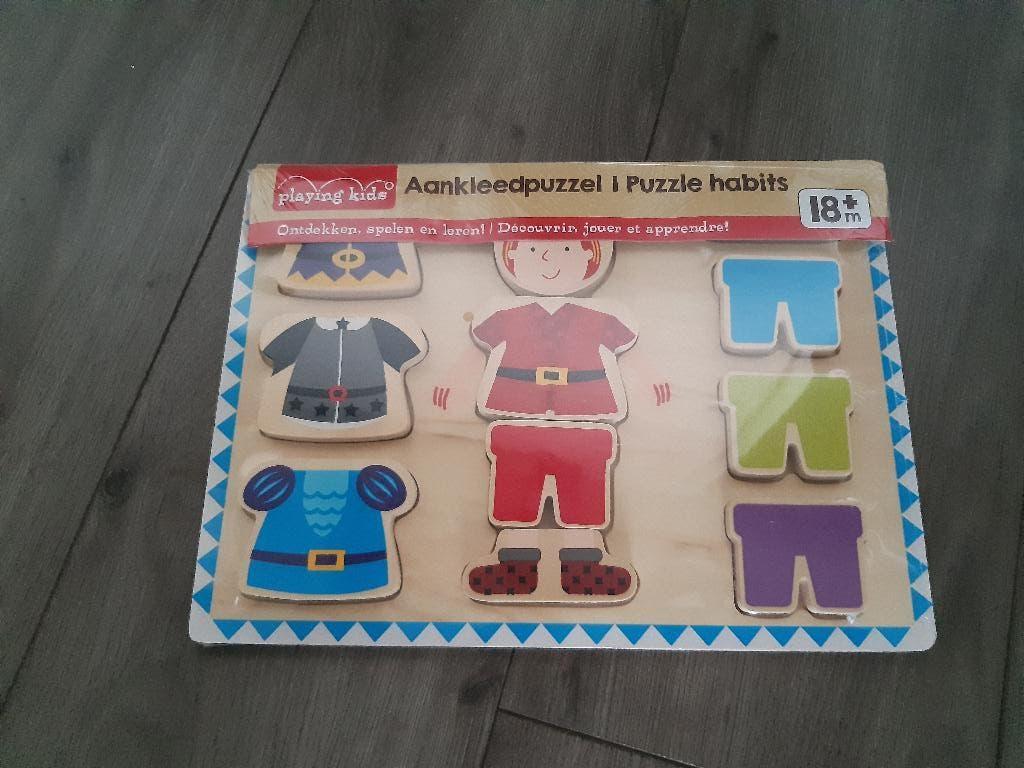 Leuke houten aankleedpuzzel - vanaf 18 maanden – nieuw, Nieuw, Ophalen of Verzenden, Van hout, Minder dan 10 stukjes