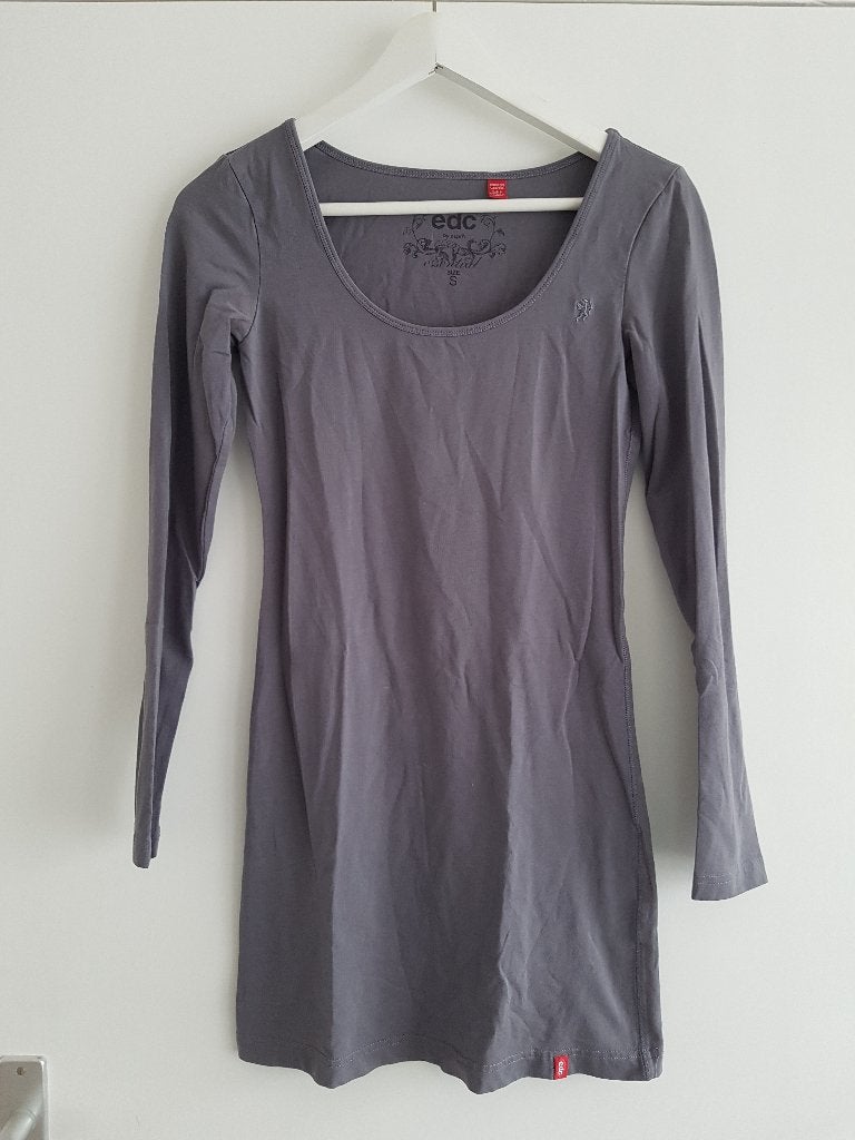 Grijs lang longsleeve shirt maat s van edc by esprit, Maat 38/40 (M), Ophalen of Verzenden, Zo goed als nieuw, Lange mouw