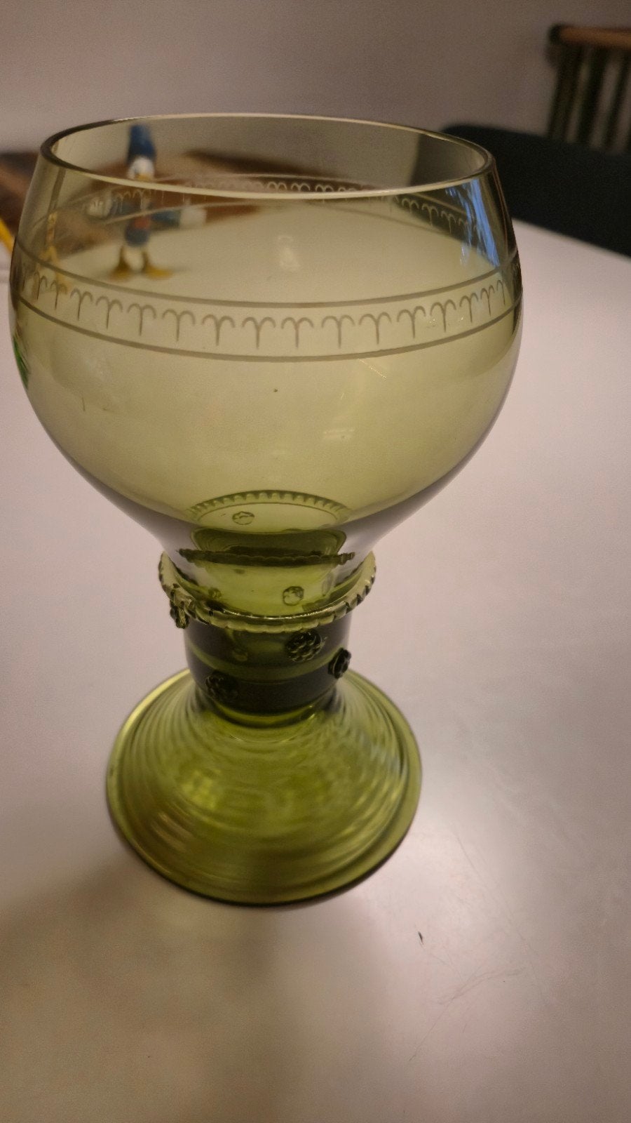 mooi groot kristallen roemer wijnglas, Antiek en Kunst, Ophalen of Verzenden