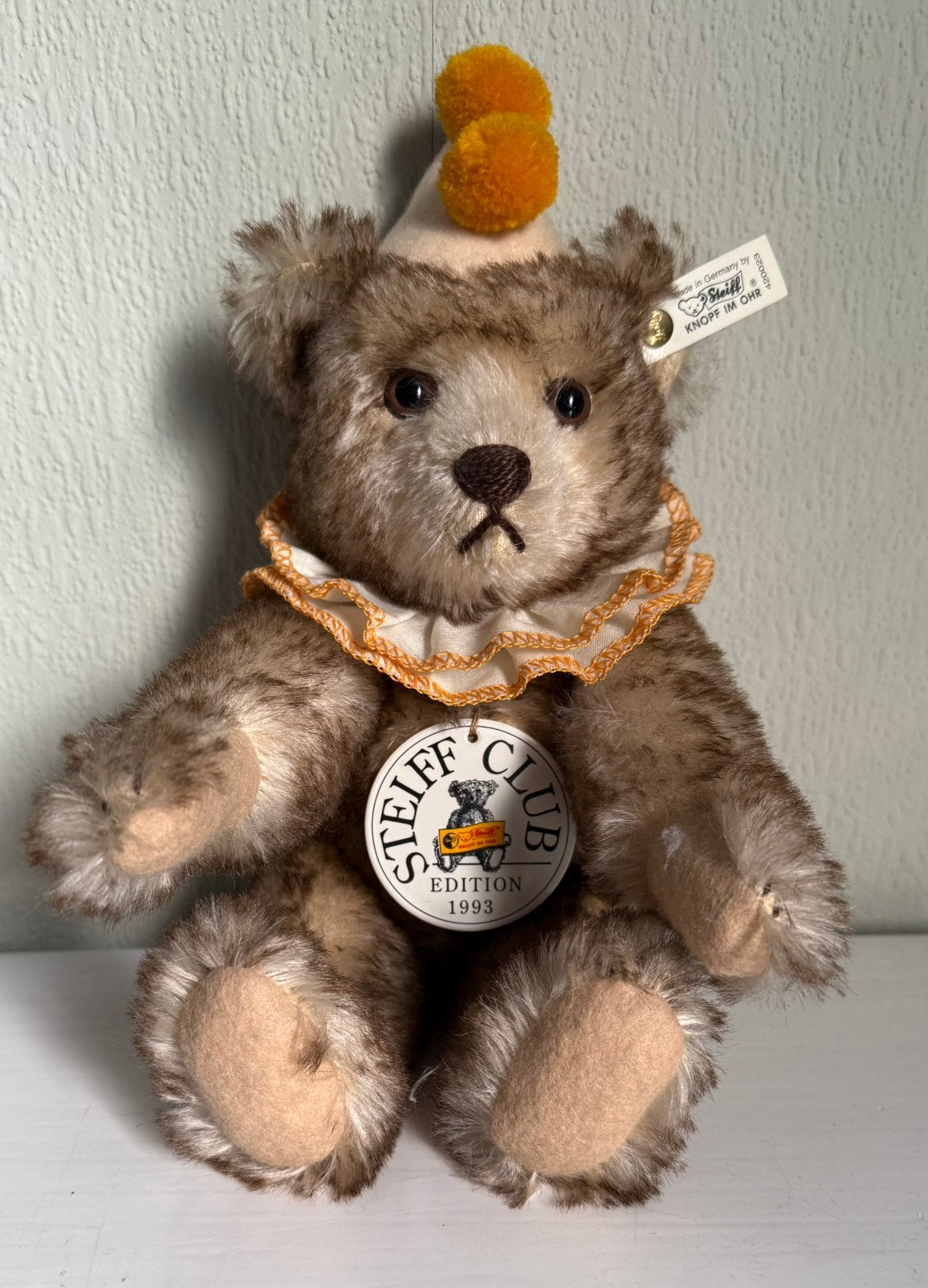 Steiff Teddy Clown 1928, Steiff Club editie 1993/1994, Ophalen of Verzenden, Zo goed als nieuw, Stoffen beer, Steiff