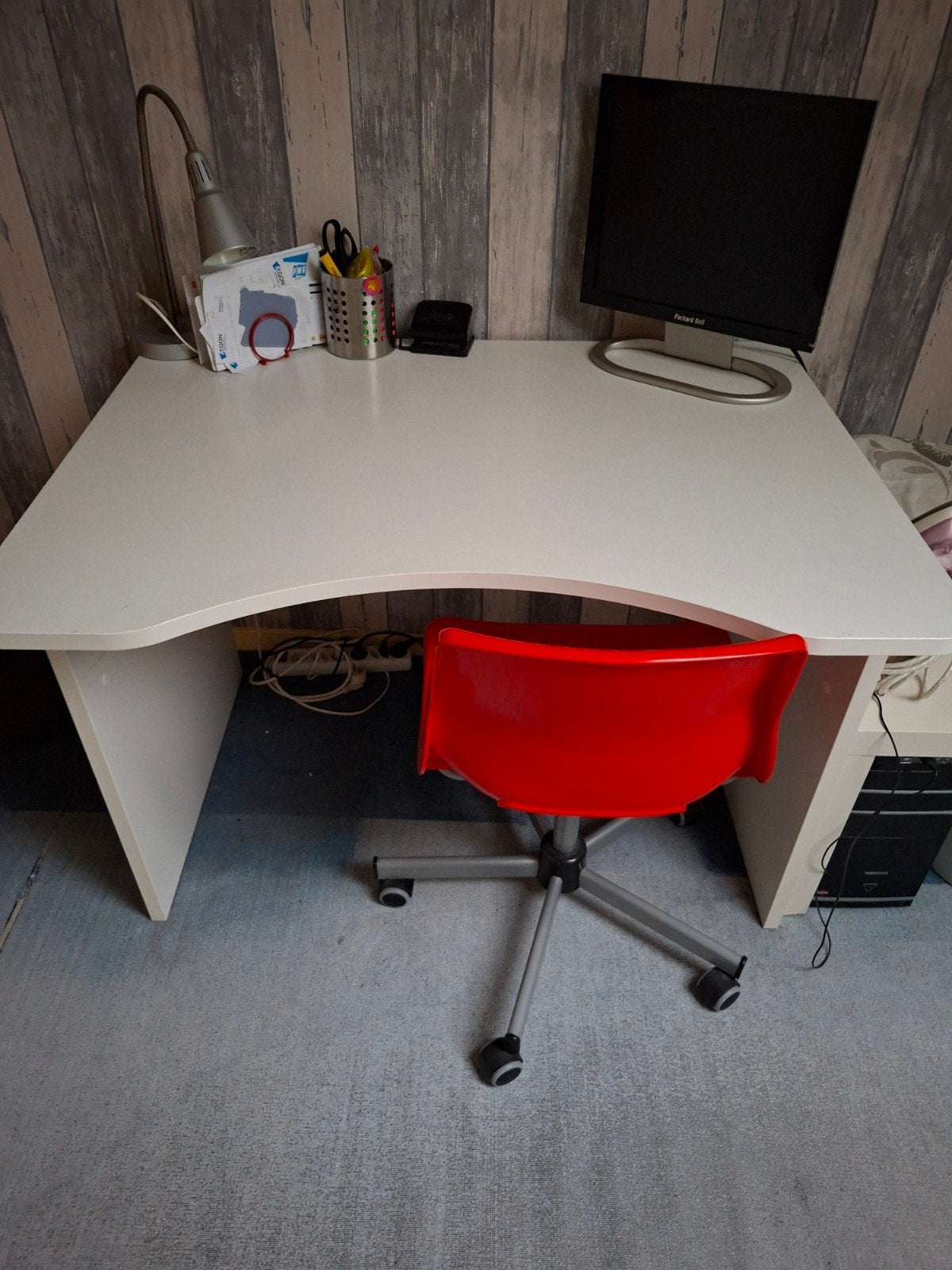 bureau met stoel, Huis en Inrichting, Bureaus, Ophalen, Wit, Schoolbureau