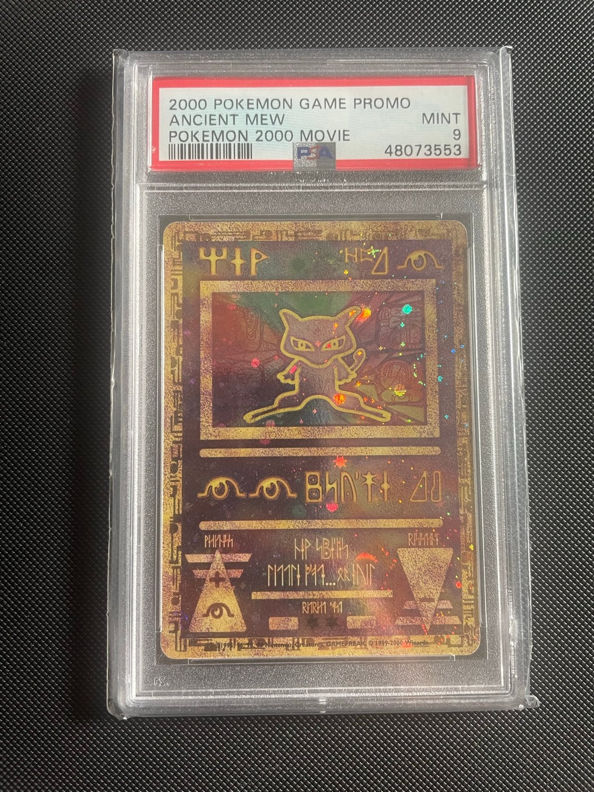 PSA 9 Ancient Mew Pokémon Kaart (2000 Movie Promo), Ophalen of Verzenden, Zo goed als nieuw, Losse kaart