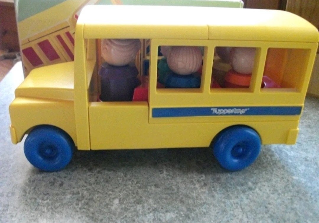 tuppertoys schoolbus tupperware speelgoed vintage, Verzenden, Gebruikt