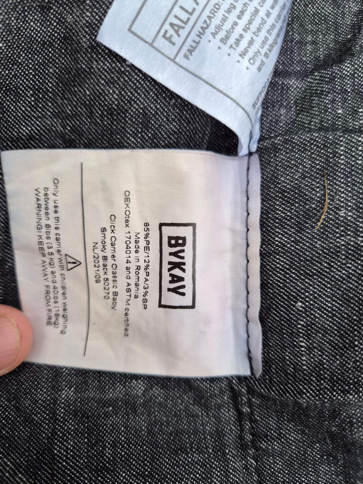 BYKAY Click Carrier Classic Baby Draagzak Zwart, Overige merken, Buik of Rug, Ophalen of Verzenden, Zo goed als nieuw