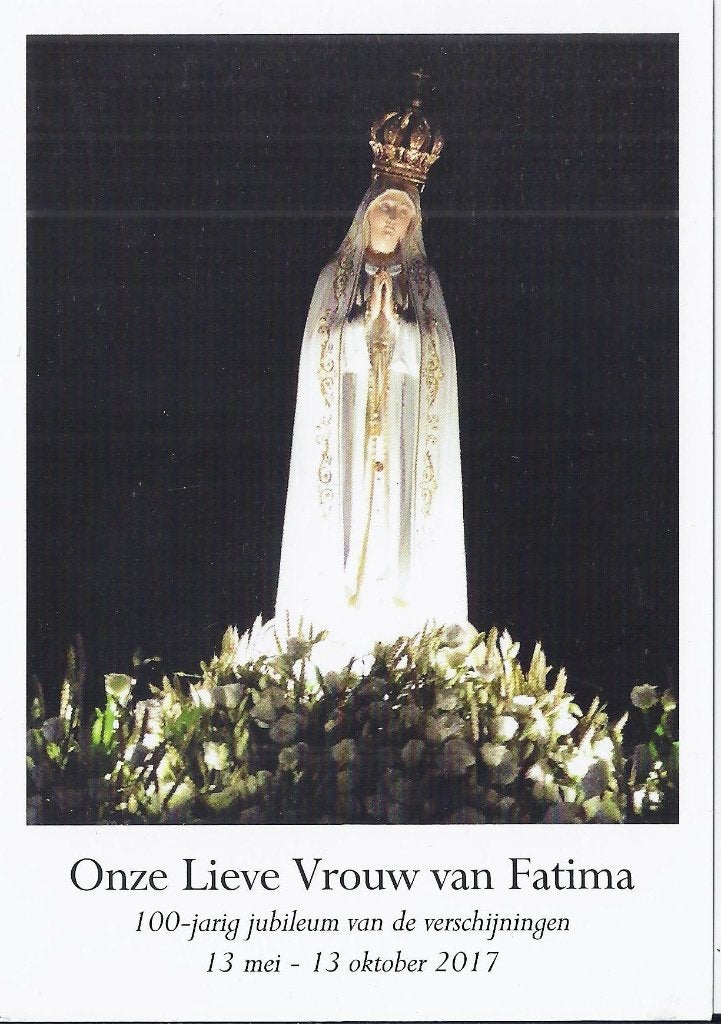 Bp453 devotie prentje onze lieve vrouw van Fátima, Ophalen of Verzenden, Zo goed als nieuw, Kaart of Prent