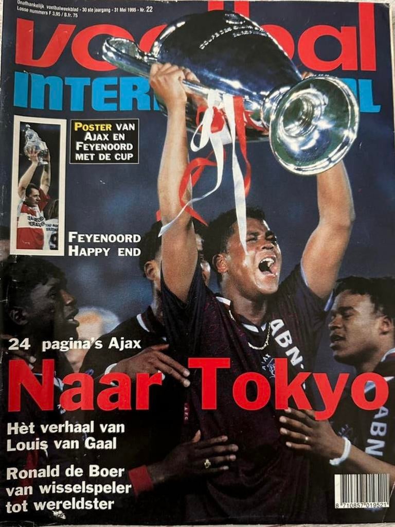 Voetbal International (VI) uit 1995 - Ajax wint Champions Le, Boeken, Tijdschriften en Kranten, Ophalen of Verzenden, Zo goed als nieuw
