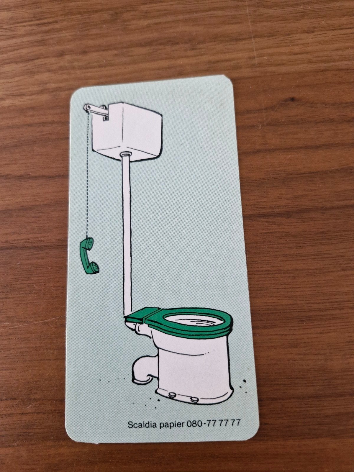 10480 Grappige sticker: Toilet met telefoon - Scaldia papier, Ophalen of Verzenden, Gebruikt, Overige typen
