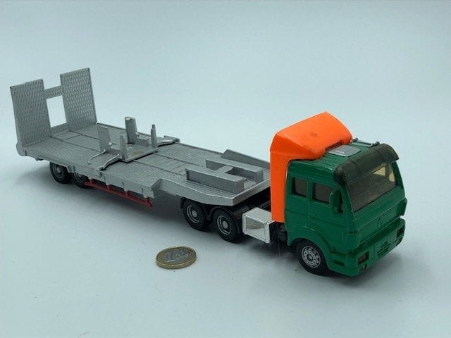 Mercedes Trekker - Dieplader Groen/Oranje, Maisto, Ophalen of Verzenden, Gebruikt, Bus of Vrachtwagen, Overige merken
