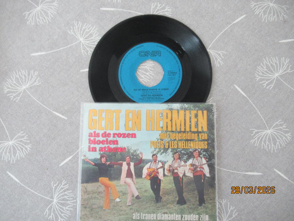 Gert en Hermien  Als de rozen Bloeien in Athene, Originele persing, 7 inch, Single, Ophalen of Verzenden