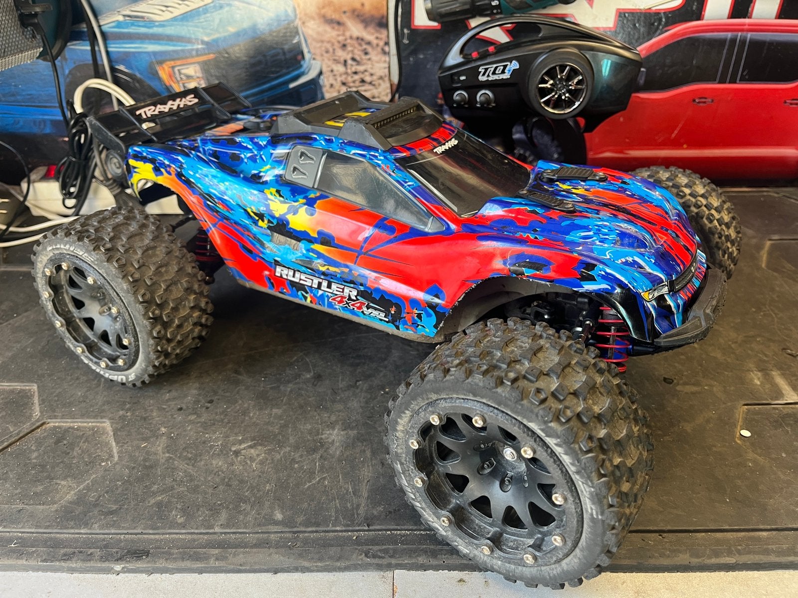 Traxxas Rustler 4x4 VXL RC auto stadium truck RTR, Elektro, Gebruikt, Auto offroad, Ophalen of Verzenden