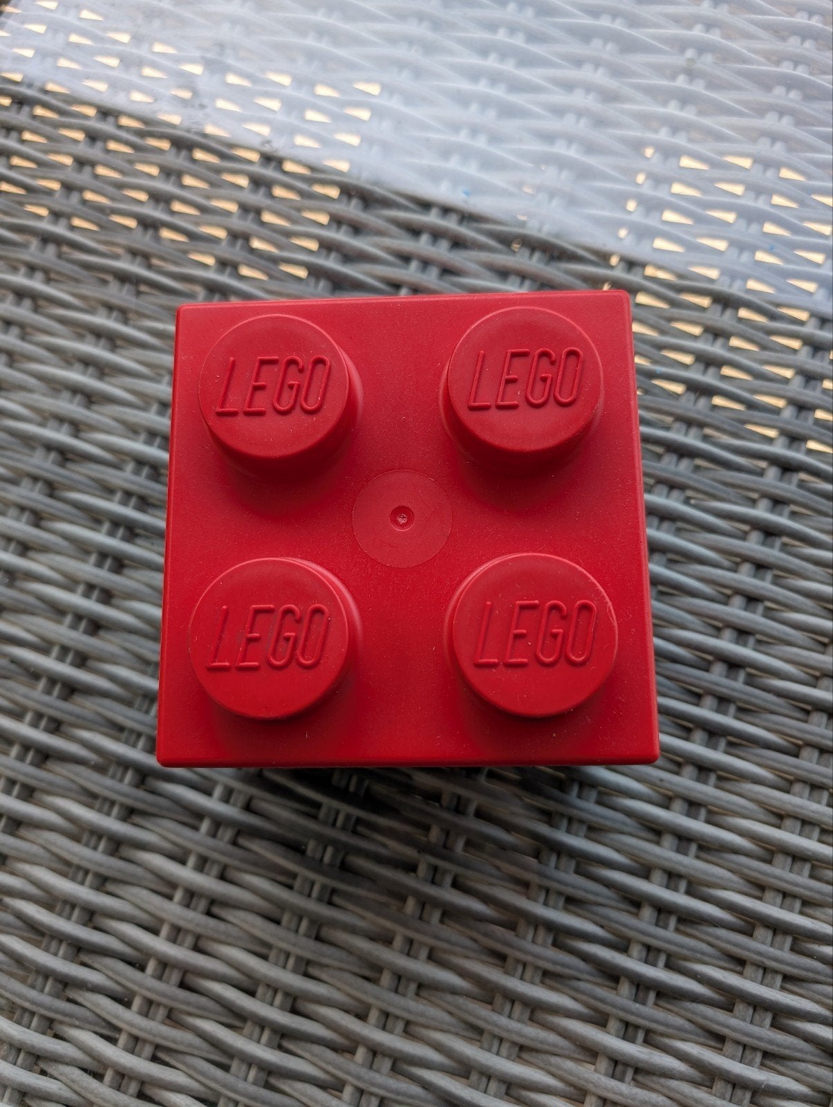 Vintage Lego Opbergdoos Rood 1985 4 Noppen, Ophalen of Verzenden, Gebruikt
