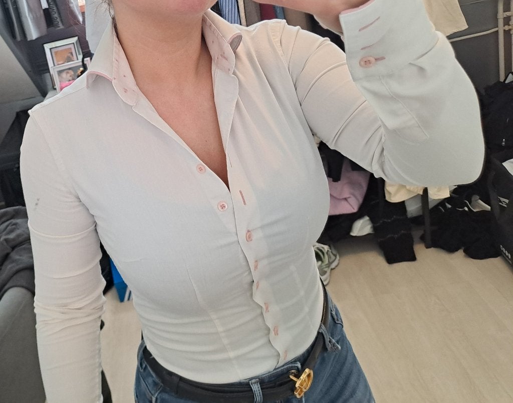 Witte blouse., Kleding | Dames, Verzenden, Wit, Cavallaro, Zo goed als nieuw