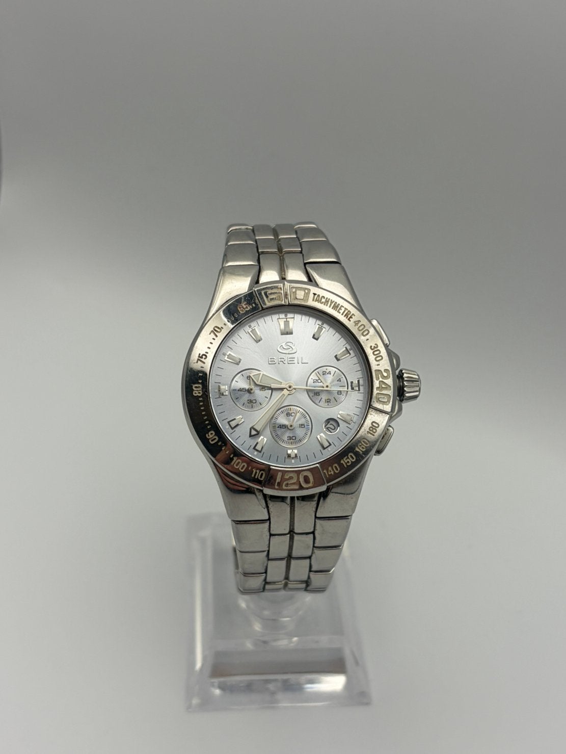 Vintage Breil Chronograaf Dames Horloge, Sieraden, Tassen en Uiterlijk, Horloges | Dames, Staal, Staal, Polshorloge, Ophalen of Verzenden