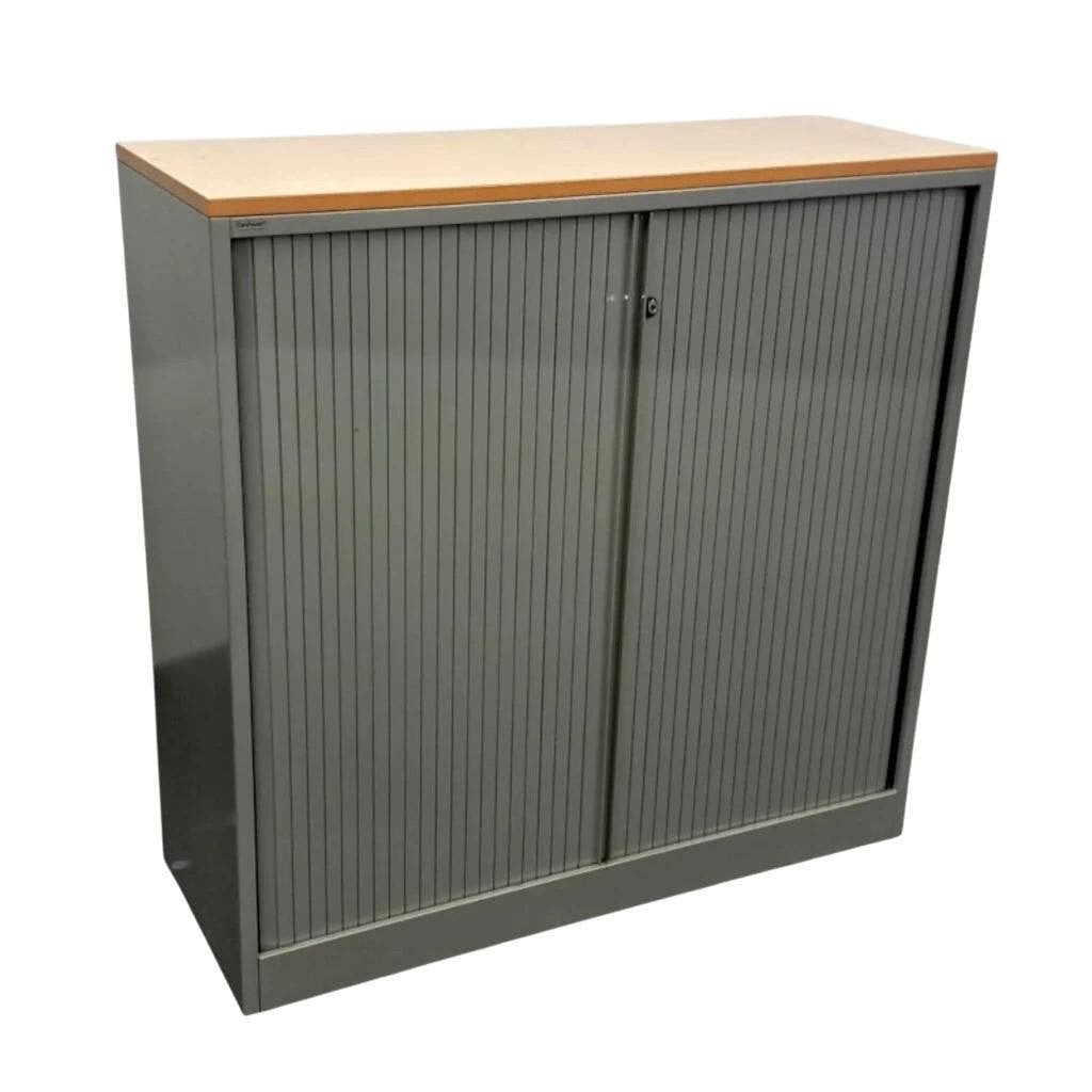 Ahrend Roldeurkast Zilvergrijs Ahorn B-Keus 120 x 120 x 45, Gebruikt, 100 tot 150 cm, 100 tot 150 cm, Ophalen of Verzenden