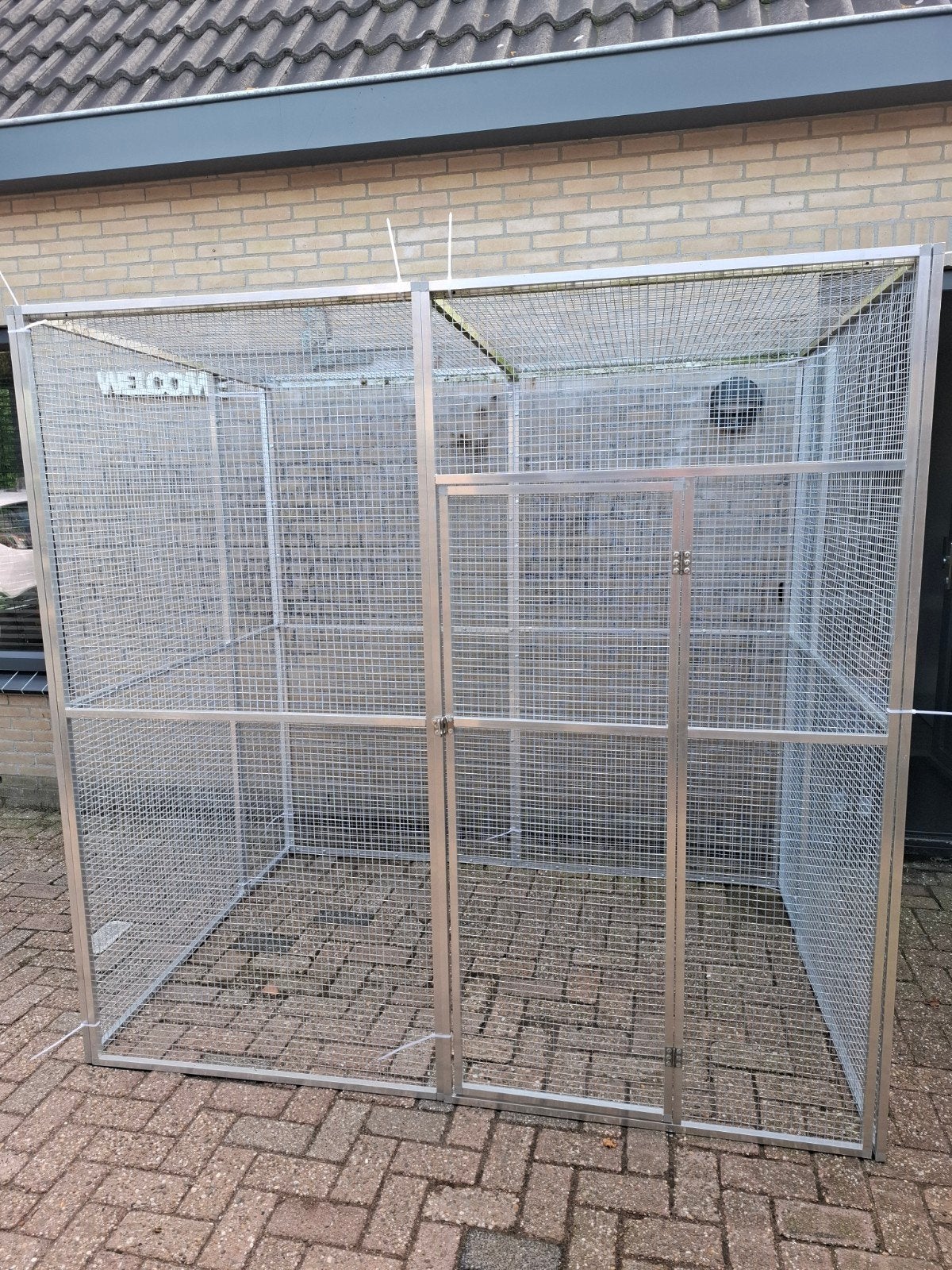 Aluminium kippenren 201,5 breed x 144,5 diep x 200 hoog, Dieren en Toebehoren, Ophalen, Kippenhok of Kippenren