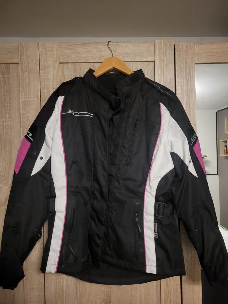 Dames motorjas, maat 40, zwart/roze/wit NIEUW, Jas | textiel, Difi, Ophalen of Verzenden, Dames