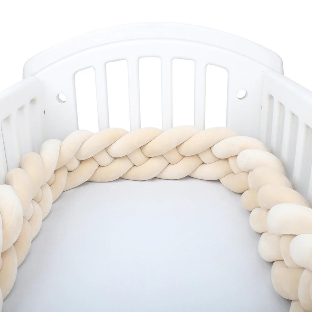 Gevlochten bedbumper - bedomrander - licht beige - 4-rope, Ophalen of Verzenden, Nieuw