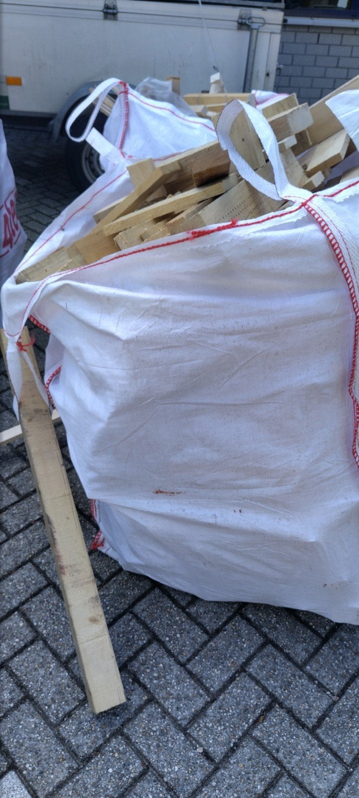 Grote big bag schoon pallet- en afvalhout / stookhout, Tuin en Terras, Minder dan 3 m³, Ophalen, Overige houtsoorten
