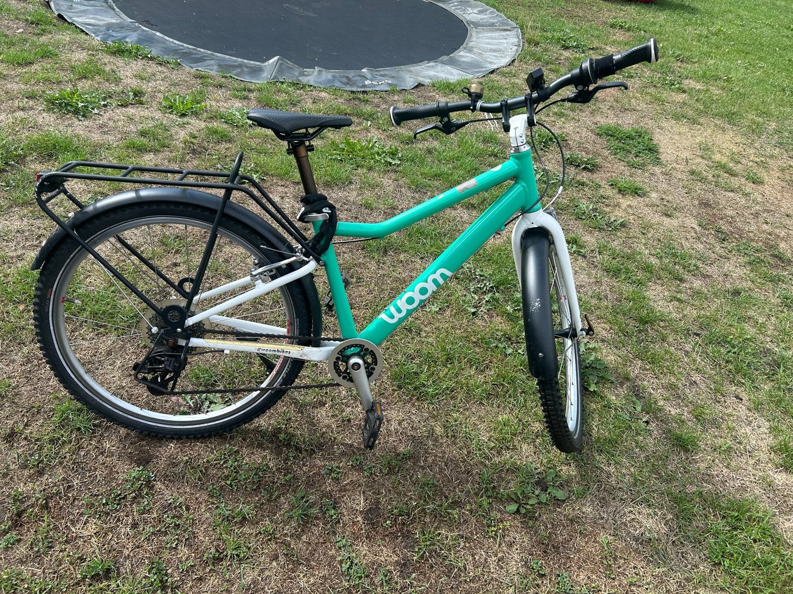 Woom 5 Kinderfiets Mintgroen, Fietsen en Brommers, Gebruikt, Velgrem, Ophalen of Verzenden, Geen vering