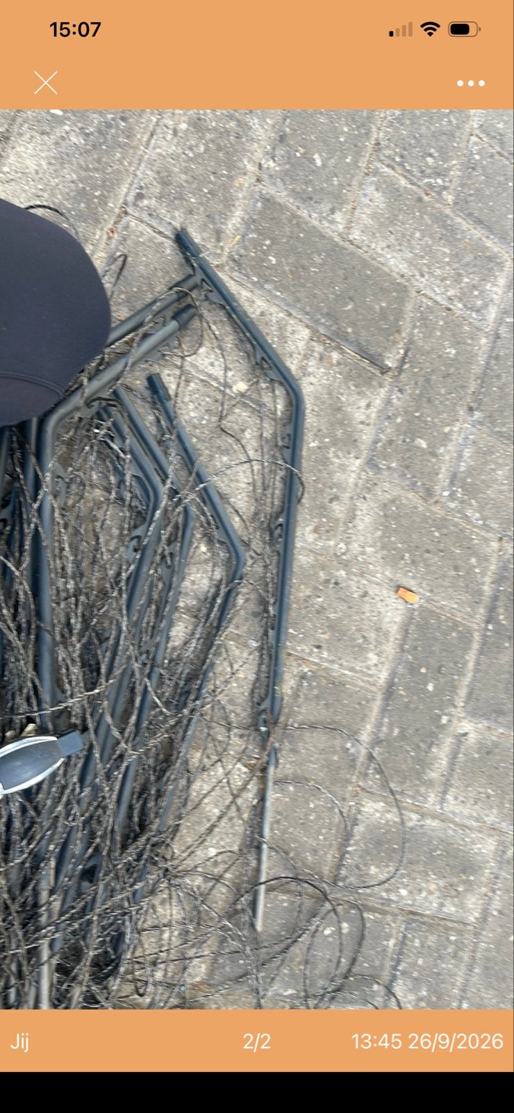 Afrastering paaltjes voor 25 meter afzetting, Ophalen, Gebruikt, IJzer, Overige typen