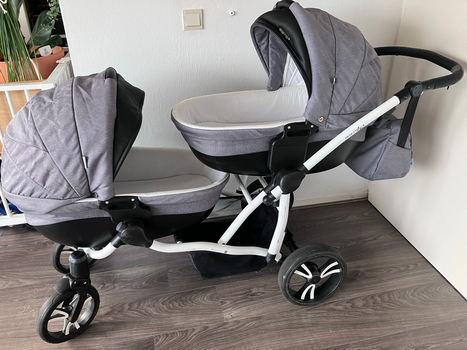 Bebetto Combiwagen voor Tweeling - Gebruikt, Kinderen en Baby's, Kinderwagens en Combinaties, Gebruikt, Duowagen, Combiwagen, Ophalen
