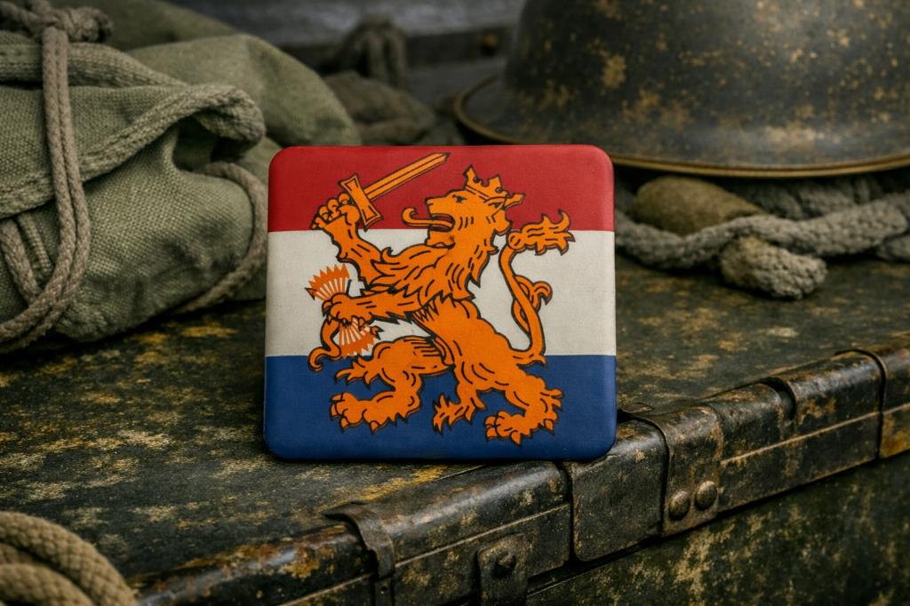 NL Leeuw magneet - RJ Army, Ophalen of Verzenden, Landmacht, Nederland, Embleem of Badge